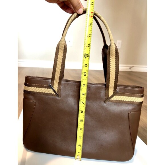 Vintage Gucci Brown Leather Web Tote Bag – Authenticated Y2K - Picture 16 of 16